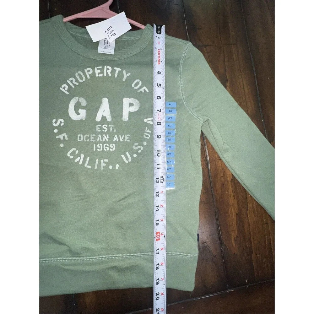 GAP Sweatshirt Green Unisex SMALL 6-7 NWT